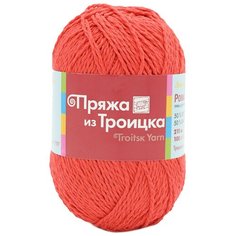Пряжа из Троицка Ромашка 100гр. 210м. (50% хлопок, 50% вискоза) (5069 мулине (красный)), 5 мотков Троицкая камвольная фабрика