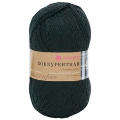 Пряжа Пехорка Конкурентная (50%шерсть, 50%акрил) (02-Черный), 10 мотков