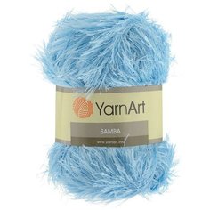 Пряжа YarnArt Samba травка 100гр 150м (100% полиэстер) (2029 голубой), 5 мотков