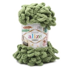 Пряжа для вязания Alize Puffy 100г 9м (100% микрополиэстер) (485 зеленая черепаха), 5 мотков