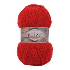 Пряжа для вязания Alize Softy Plus 100г 120м (100% микрополиэстер) (56 красный), 5 мотков