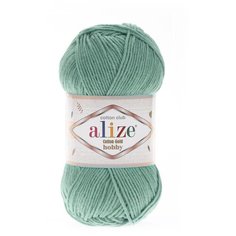 Пряжа для вязания Alize Cotton Gold Hobby 50г 165м (55% хлопок, 45% акрил) (15 водяная зелень), 5 мотков