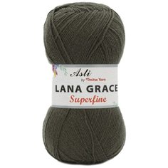 Пряжа из Троицка Lana Grace Superfine 100гр. 610м. (25% мериносовая шерсть, 75% акрил супер софт) (0214 маренго), 5 мотков Троицкая камвольная фабрика