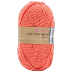 Пряжа Пехорка Мериносовая (50%шерсть, 50%акрил) (396-Настурция), 10 мотков