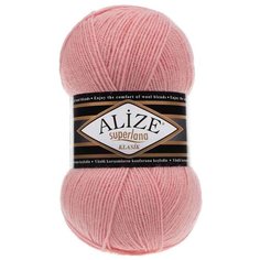 Пряжа для вязания Alize Superlana klasik (однотонная) 100гр. 280м. (75% акрил, 25%шерсть) ТУ (363 нежная роза), 5 мотков