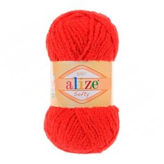 Пряжа для вязания Alize Softy (100% микрополиэстер) (56 красный), 5 мотков