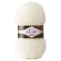 Пряжа для вязания Alize Naturale Boucle 100гр. 200м. (49% шерсть, 24% хлопок, 24% акрил, 3% полиэстер) (62 молочный), 5 мотков