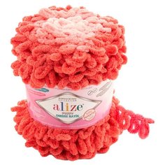 Пряжа Alize Puffy Ombre Batik 600г 55м (100% микрополиэстер) (7416 красный)