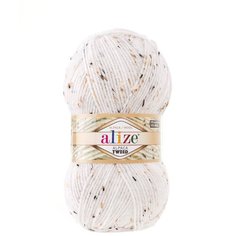 Пряжа для вязания Alize Alpaca Tweed 100гр. 250м. (15% шерсть, 15% альпака, 5% вискоза, 65% акрил) (55 белый), 5 мотков