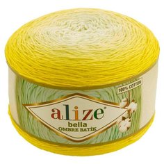 Пряжа для вязания Alize Bella Ombre Batik 250г 900м (100% хлопок) (7414 желтый), 2 мотка