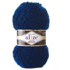 Пряжа для вязания Alize Naturale Boucle 100гр. 200м. (49% шерсть, 24% хлопок, 24% акрил, 3% полиэстер) (6025 синий), 5 мотков
