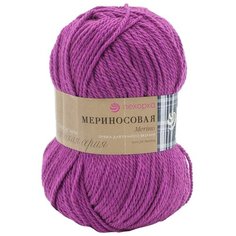Пряжа Пехорка Мериносовая (50%шерсть, 50%акрил) (40-Цикламен), 10 мотков