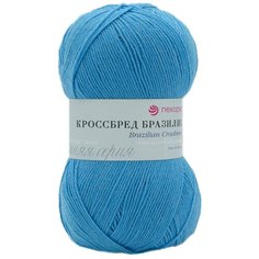 Пряжа Пехорка Кроссбред Бразилии (50%шерсть мериносовая, 50%акрил) (583-Бирюза), 5 мотков