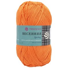 Пряжа Пехорка Весенняя (100%мерсеризованный хлопок) (485-Жёлтооранжевый), 5 мотков