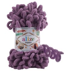 Пряжа для вязания Alize Puffy 100г 9м (100% микрополиэстер) (437 сиреневый), 5 мотков