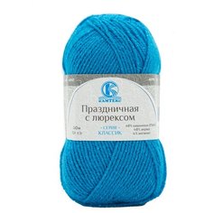 Пряжа Камтекс Праздничная с люрексом 50гр.160м. (48% кашмилон (ПАН), 48% акрил, 4% метанит) (024 бирюза), 10 мотков