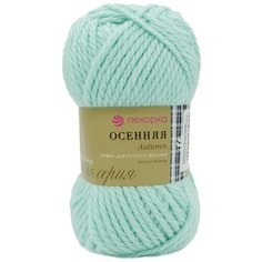 Пряжа Пехорка Осенняя 200гр. 150м. (25% шерсть, 75% акрил) (222-Голубая бирюза), 5 мотков