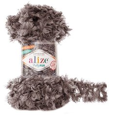 Пряжа для вязания Alize Puffy Fur 100гр. 6м. (100% полиэстер) (6105), 5 мотков