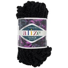 Пряжа для вязания Alize Fashion boucle 100гр., 35м. (70%акрил, 25% шерсть, 5% полиамид) ТУ (60 черный), 5 мотков