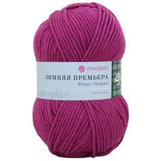 Пряжа Пехорка Зимняя Премьера 100гр.150м. (50% мериносовая шерсть, 50% акрил высокообъёмный) (49-Фуксия), 10 мотков