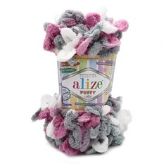 Пряжа для вязания Alize Puffy Color 100г 9м (100% микрополиэстер) (6070), 5 мотков