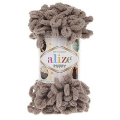 Пряжа для вязания Alize Puffy 100г 9м (100% микрополиэстер) (530 норка), 5 мотков