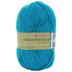 Пряжа Пехорка Конкурентная (50%шерсть, 50%акрил) (583 бирюза), 10 мотков
