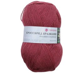 Пряжа Пехорка Кроссбред Бразилии (50%шерсть мериносовая, 50%акрил) (1168 Темный амарант), 5 мотков