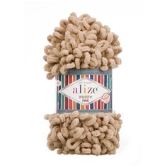 Пряжа для вязания Alize Puffy Fine 100г 14м (100% микрополиэстер) (415 песочный), 5 мотков