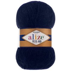 Пряжа для вязания Alize Angora real 40 100 гр. 480м (40% шерсть, 60% акрил) (58 темно-синий), 5 мотков