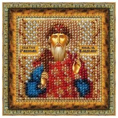 023ПМИ Набор для вышивания бисером Вышивальная мозаика Икона Св. Князь Владимир, 6,5*6,5 см