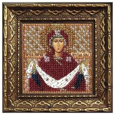 2033дПИ Набор для вышивания бисером Вышивальная мозаика Икона Покрова Прсв. Богородицы, 6,5*6,5 см