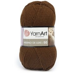 Пряжа YarnArt Merino de Lux 100гр 280м (50% шерсть, 50% акрил) (3067 коричневый), 5 мотков