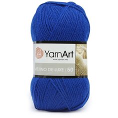 Пряжа YarnArt Merino de Lux 100гр 280м (50% шерсть, 50% акрил) (152 василек), 5 мотков