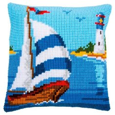 PN-0148418 Набор для вышивания подушки Vervaco Парусная лодка 40х40см