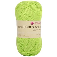 Пряжа Пехорка Детский хлопок (100%мерс. хлопок) (483 незрелый лимон), 5 мотков