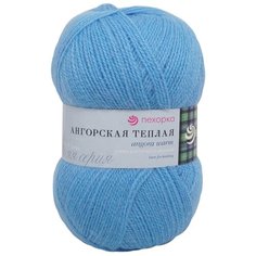 Пряжа Пехорка Ангорская тёплая 100гр. 480м (40% шерсть, 60% акрил) (05-Голубой), 5 мотков