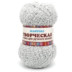 Пряжа Камтекс Творческая 100гр. 270м. (100%хлопок) (008 серебристый), 5 мотков