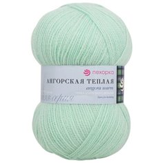 Пряжа Пехорка Ангорская тёплая 100гр. 480м (40% шерсть, 60% акрил) (411-Мята), 5 мотков
