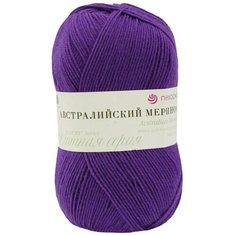 Пряжа Пехорка Австралийский меринос (95% мериносовая шерсть, 5% акрил) (567-Т.фиалка), 5 мотков