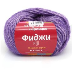 Пряжа из Троицка Фиджи 50гр. 95м. (20% мериносовая шерсть, 60% хлопок, 20% акрил) (8353 меланж (фиолетовый)), 5 мотков Троицкая камвольная фабрика