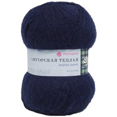 Пряжа Пехорка Ангорская тёплая 100гр. 480м (40% шерсть, 60% акрил) (04-Т.Синий), 5 мотков