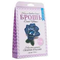 НБР-18010 Набор для вышивания бисером: Брошь Синий цветок. Mari Kole