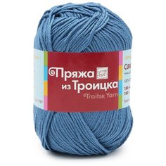 Пряжа из Троицка Сакура 100гр. 180м. (100% вискоза) (3678 светло-джинсовый), 5 мотков Троицкая камвольная фабрика