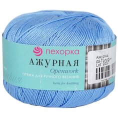 Пряжа Пехорка Ажурная (100%мерсеризованный хлопок) (05-Голубой), 10 мотков