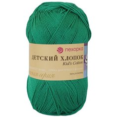 Пряжа Пехорка Детский хлопок (100%мерс. хлопок) (335 изумруд), 5 мотков