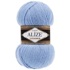 Пряжа для вязания Alize Lanagold 100гр., 240м (49%шерсть, 51%акрил) (40 голубой), 5 мотков