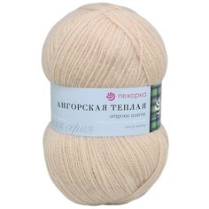 Пряжа Пехорка Ангорская тёплая 100гр. 480м (40% шерсть, 60% акрил) (442-Натуральный), 5 мотков