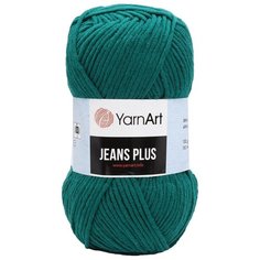 Пряжа YarnArt Jeans Plus 100гр 160м (55% хлопок, 45% полиакрил) (63 темно-бирюзовый), 5 мотков
