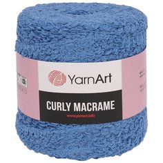 Пряжа YarnArt Curly Macrame 500гр 195м (60% хлопок, 40% вискоза и полиэстер) (786 синий), 2 мотка